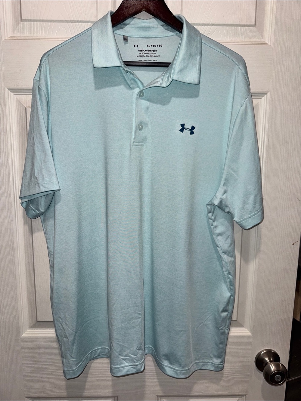 Under Armour Men’s Mint Green Performance Polo with Navy Logo